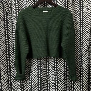 L.A. Hearts wool blend cropped sweater green